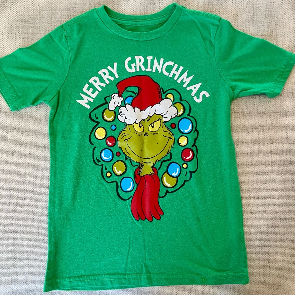 Kids Festive Grinch Green T-Shirt